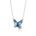 Rhodium-Plated 925 Sterling Silver Butterfly Pendant